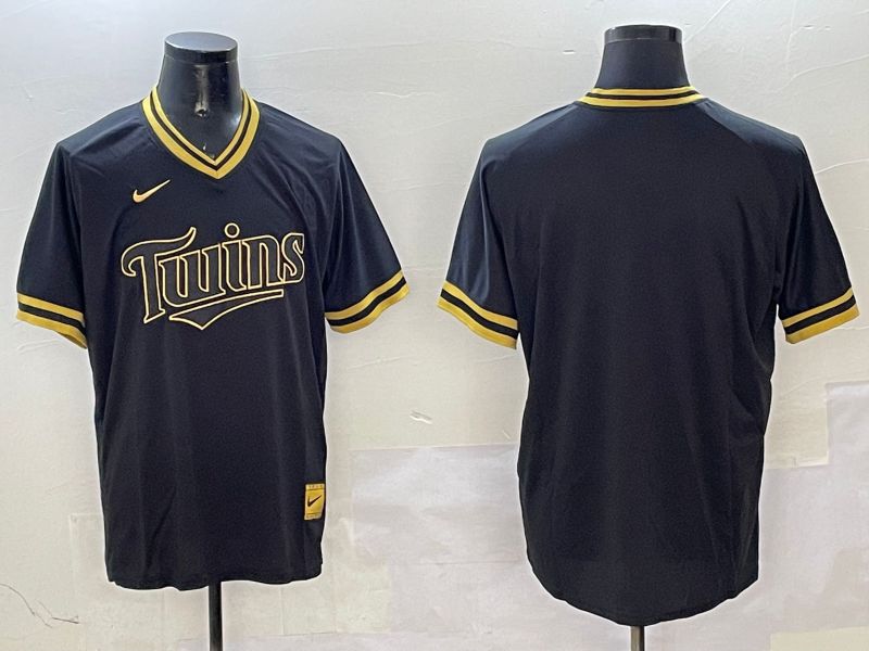Men Minnesota Twins Blank Black Gold Game 2025 Nike MLB Jersey style 1